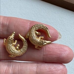 Julie Vos Gold Alligator Brooches